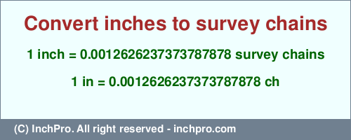 Result converting 1 inch to ch = 0.0012626237373787878 survey chains